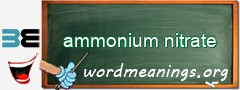 WordMeaning blackboard for ammonium nitrate